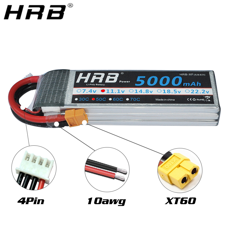 Baterai Lithium HRB 4S 14.8V 5 - 4S Lipo Battery 14.8V 6000Mah ulasan dan harga