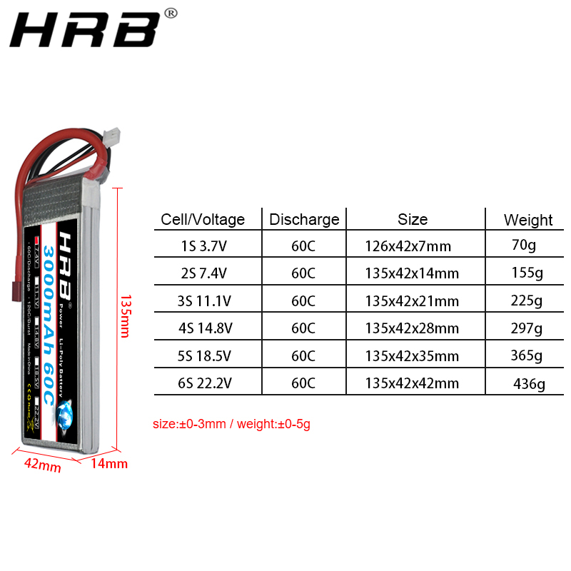 Baterai Lipo HRB 2S 3S 4S 6S 5 - 4S Lipo Battery 14.8V 6000Mah ulasan dan harga